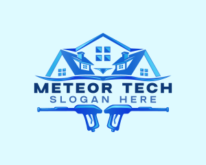 Roof Power Wash Cleaning logo design