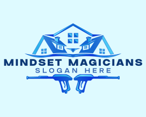 Roof Power Wash Cleaning logo design