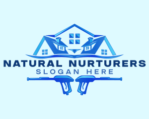 Roof Power Wash Cleaning logo design