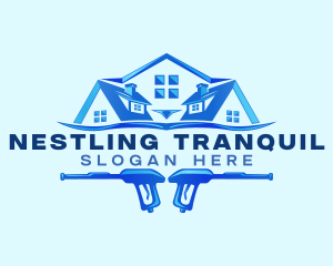 Roof Power Wash Cleaning logo design