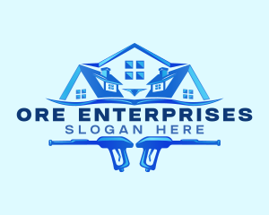 Roof Power Wash Cleaning logo design