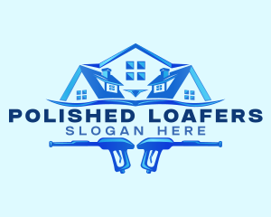 Roof Power Wash Cleaning logo design