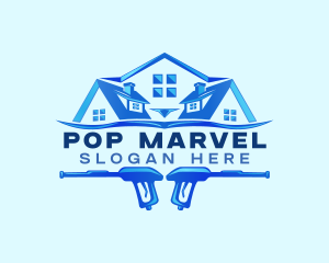 Roof Power Wash Cleaning logo design