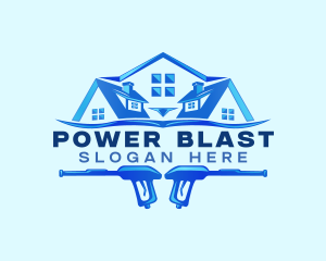 Roof Power Wash Cleaning logo design