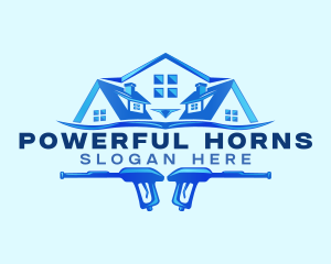 Roof Power Wash Cleaning logo design