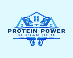 Roof Power Wash Cleaning logo design