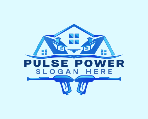 Roof Power Wash Cleaning logo design