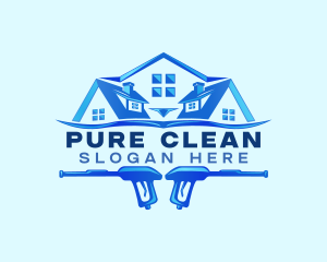 Roof Power Wash Cleaning logo design