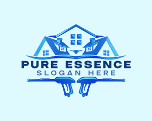 Roof Power Wash Cleaning logo design