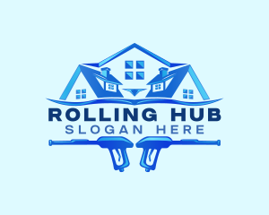 Roof Power Wash Cleaning logo design