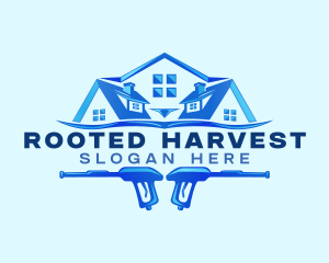 Roof Power Wash Cleaning logo design