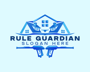 Roof Power Wash Cleaning logo design