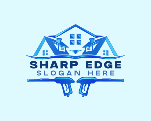 Roof Power Wash Cleaning logo design