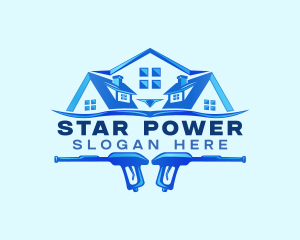 Roof Power Wash Cleaning logo design