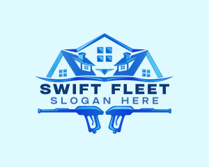 Roof Power Wash Cleaning logo design