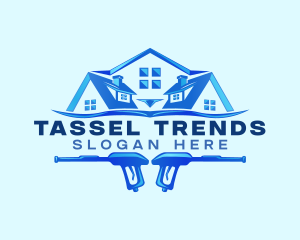 Roof Power Wash Cleaning logo design