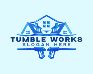 Roof Power Wash Cleaning logo design