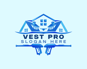 Roof Power Wash Cleaning logo design