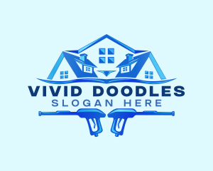 Roof Power Wash Cleaning logo design