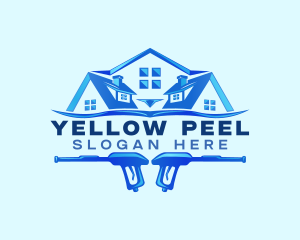 Roof Power Wash Cleaning logo design