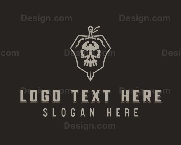 Skull Sword Mercenary Logo