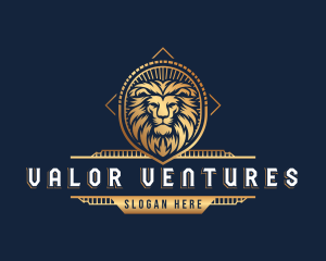 Lion Shield Crest logo design