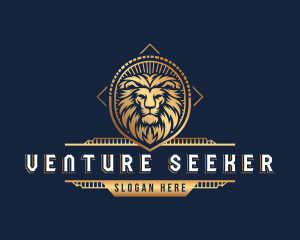 Lion Shield Crest logo design