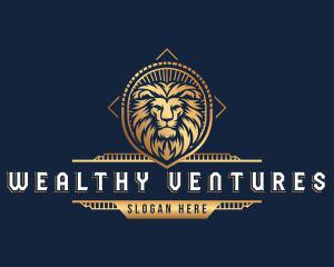 Lion Shield Crest logo design