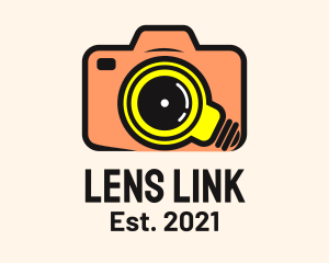 Camera Bulb Lens logo design