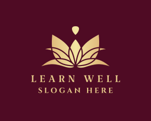 Wellness Droplet Lotus logo design