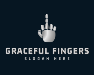 Robotic Cyborg Finger logo design