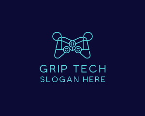 Blue Game Console Tech logo design