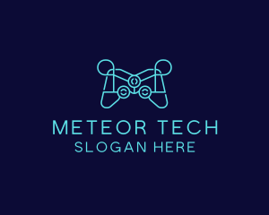 Blue Game Console Tech logo design