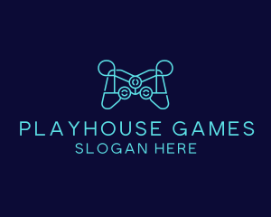 Blue Game Console Tech logo design