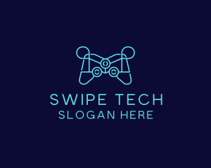 Blue Game Console Tech logo design