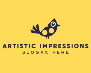 Cute Bird Nestling logo design