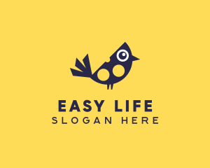 Cute Bird Nestling logo design