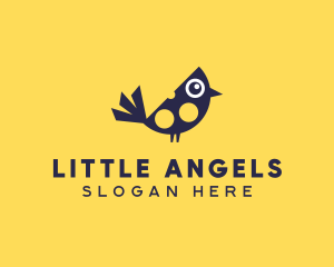 Cute Bird Nestling logo design