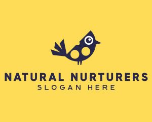 Cute Bird Nestling logo design