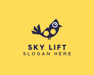 Cute Bird Nestling logo design