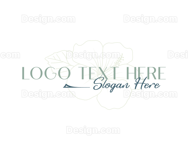 Hibiscus Flower Wordmark Logo