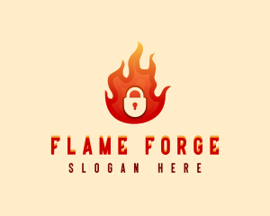 Fire Lock Security logo design