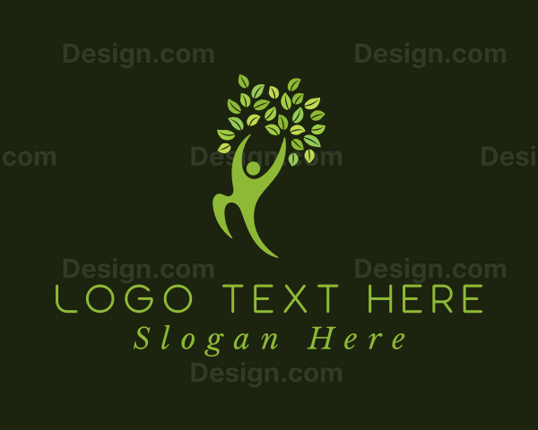 Green Human Tree Logo