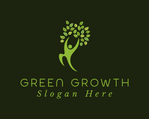 Green Human Tree logo design