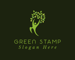 Green Human Tree logo design