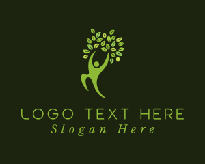 Vitality - Green Human Tree logo design