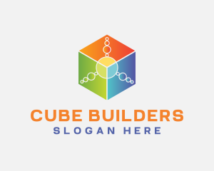 3D Cube Cyber App logo design