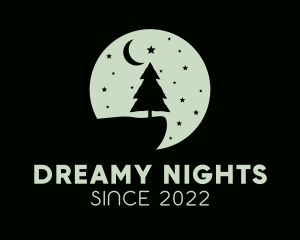 Christmas Night Moon logo design