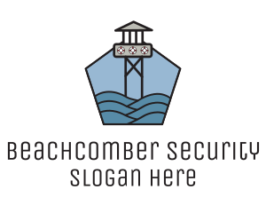 Lifeguard Tower Sea logo design