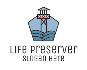 Lifeguard Tower Sea logo design